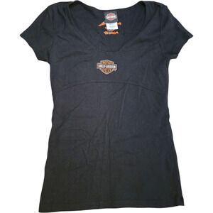 Harley Davidson Women’s Tee M Black Bristol CT Fitted Shirt Biker Graphic Top